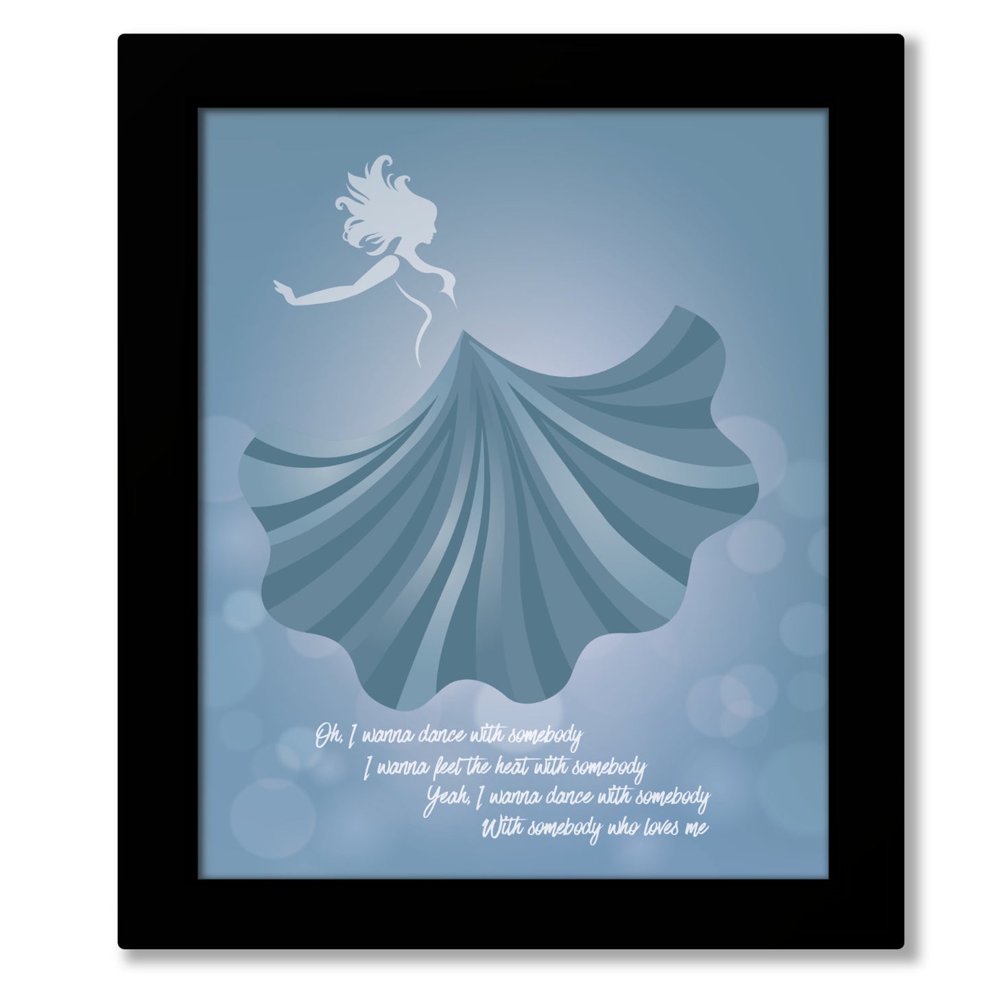 I Wanna Dance with Somebody by Whitney Houston - Song Lyric Music Art