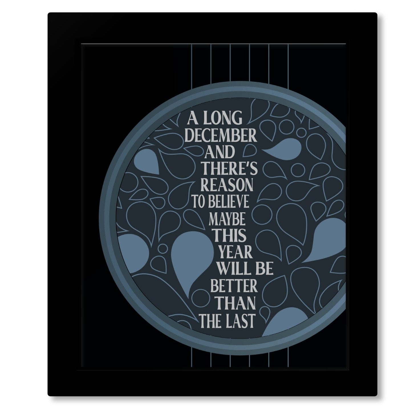 A Long December by the Counting Crows - Song Lyric Print Song Lyrics Art Song Lyrics Art 8x10 Framed Print (without mat)