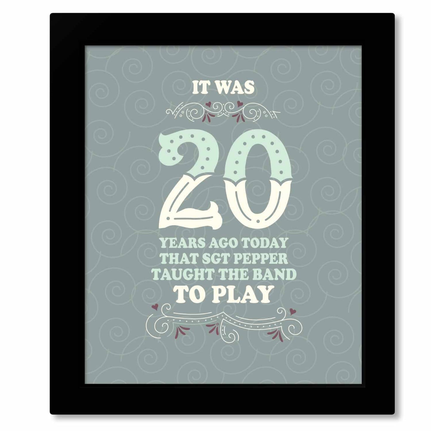 Sgt. Peppers Lonely Heart Club Band by the Beatles Music Song Lyrics Art Song Lyrics Art 8x10 Framed Print (no mat)