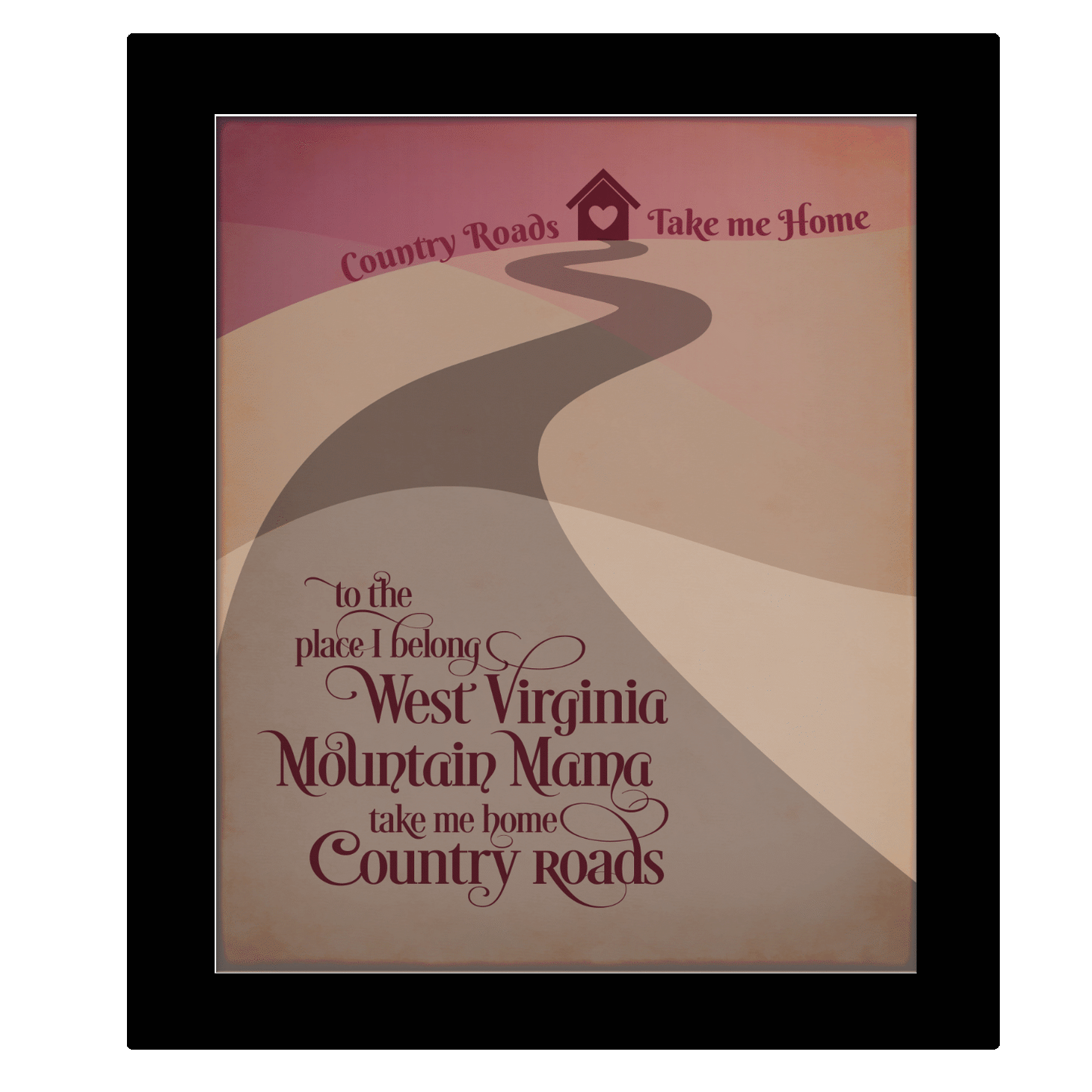 Take Me Home Country Roads by John Denver - 70s Country Art