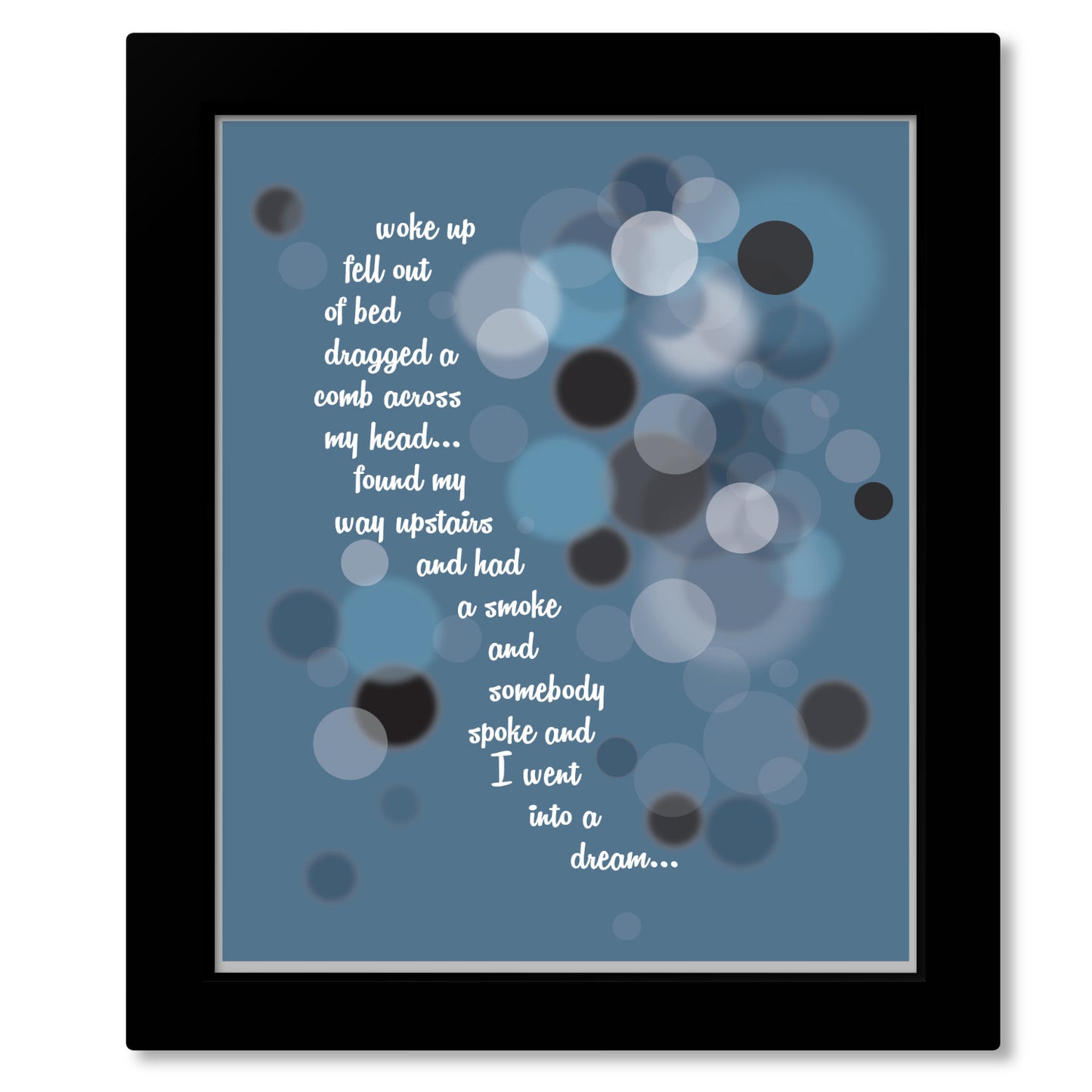 A Day in the Life by the Beatles - Song Lyric Art Print