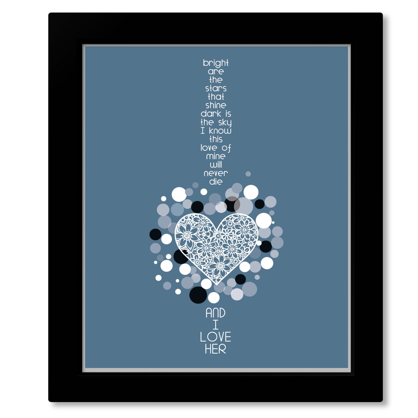 And I Love Her by the Beatles - Song Lyrics Wedding Art