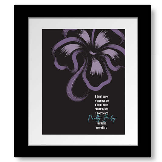 Take Me With U by Prince - Song Lyrics Wall Art Print Rock Music Poster