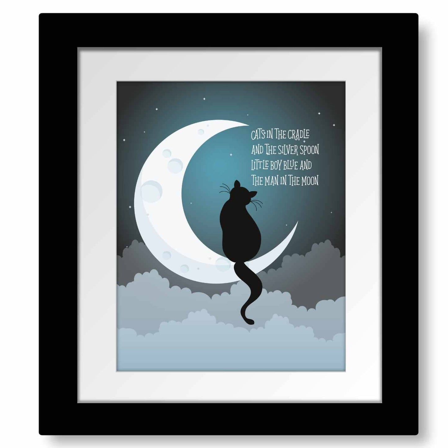 Cats in the Cradle by Harry Chapin - Children's 70s Lyric Art Song Lyrics Art Song Lyrics Art 8x10 Framed Matted Print