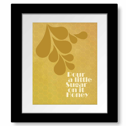 Sugar Sugar by The Archies - Song Lyric Pop Music Art Print Song Lyrics Art Song Lyrics Art 8x10 White Matted and Framed Print