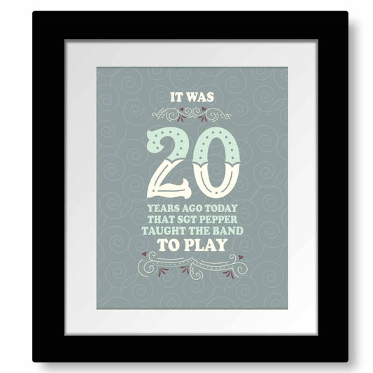 Sgt. Peppers Lonely Heart Club Band by the Beatles Music Song Lyrics Art Song Lyrics Art 8x10 Matted Framed Print