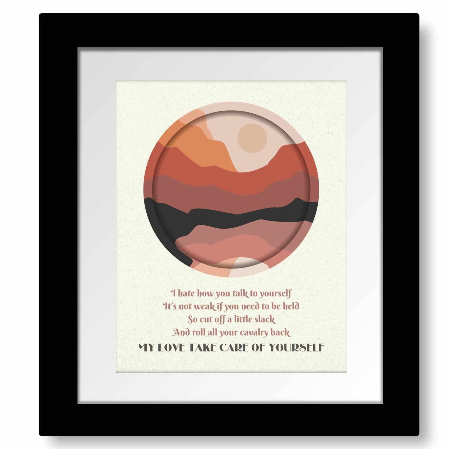 Take Care of Yourself by Maisie Peters - Pop Song Lyric Art Song Lyrics Art Song Lyrics Art 8x10 Matted / Framed Print