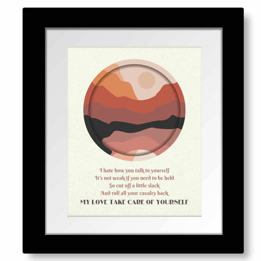 Take Care of Yourself by Maisie Peters - Pop Song Lyric Art Song Lyrics Art Song Lyrics Art 8x10 Matted / Framed Print