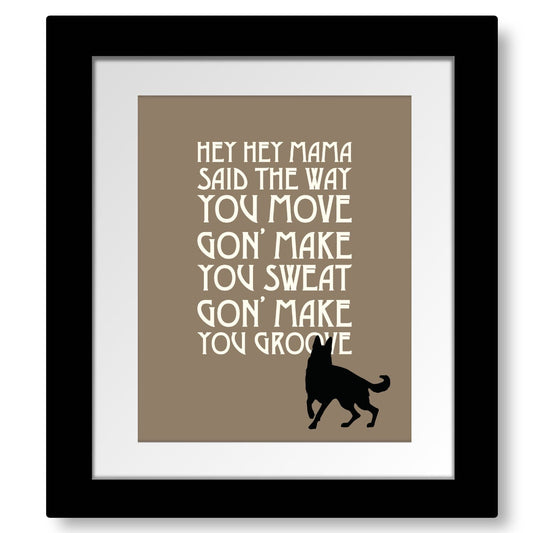 Black Dog by Led Zeppelin - Song Lyrics Art Music Quote Song Lyrics Art Song Lyrics Art 8x10 Matted and Framed Print