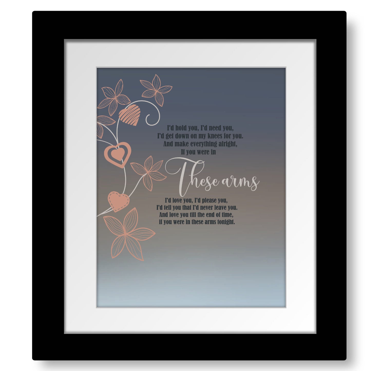 In These Arms Bon Jovi - Lyrically Inspired Song Music Wall Art Print Decor
