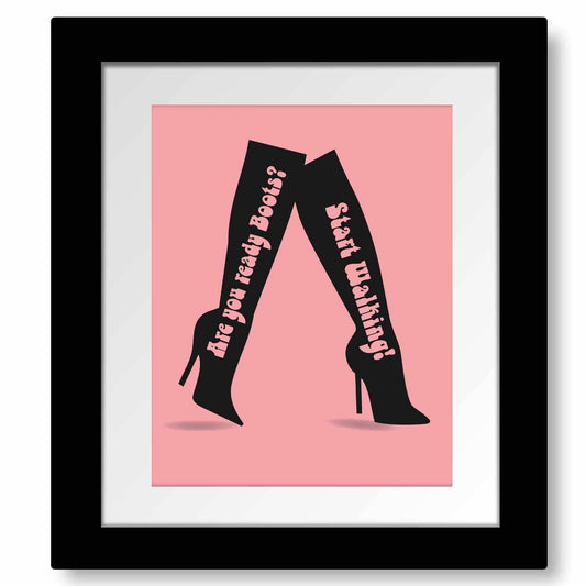 These Boots Are Made for Walkin' by Nancy Sinatra - 60s Art Song Lyrics Art Song Lyrics Art 8x10 Matted and Framed Print