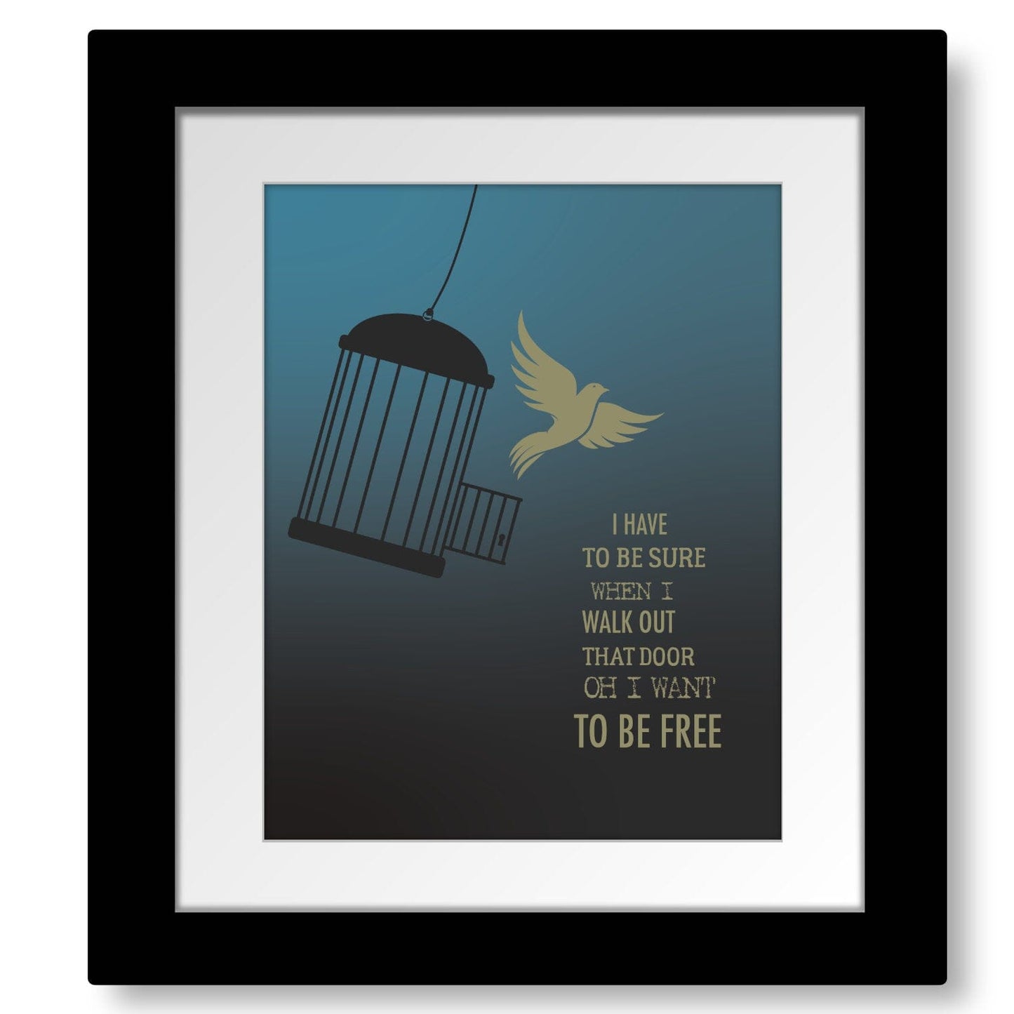 I Want to Break Free by Queen - Lyric Inspired Wall Art Rock Music Print Song Lyrics Art Song Lyrics Art 8x10 Matted and Framed Print