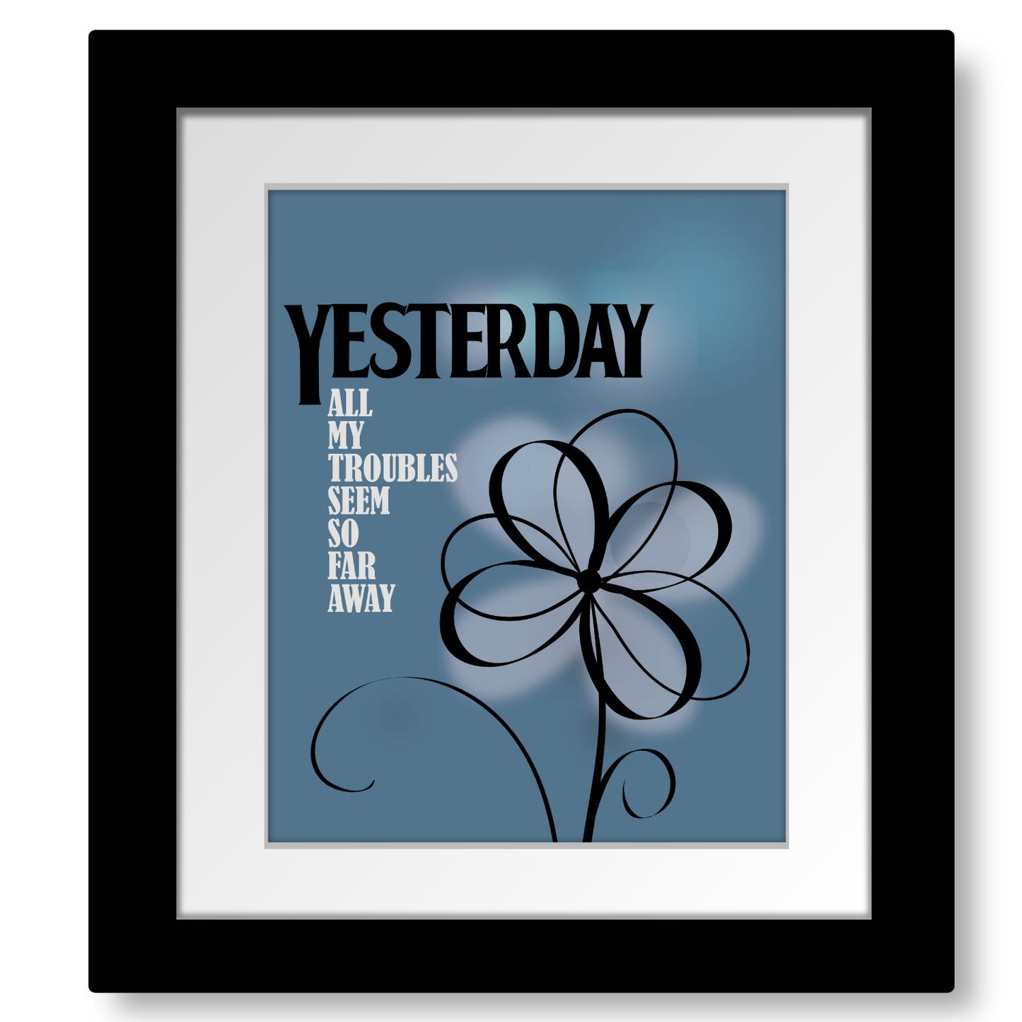 Yesterday by the Beatles - Print Decor Song Lyric Art