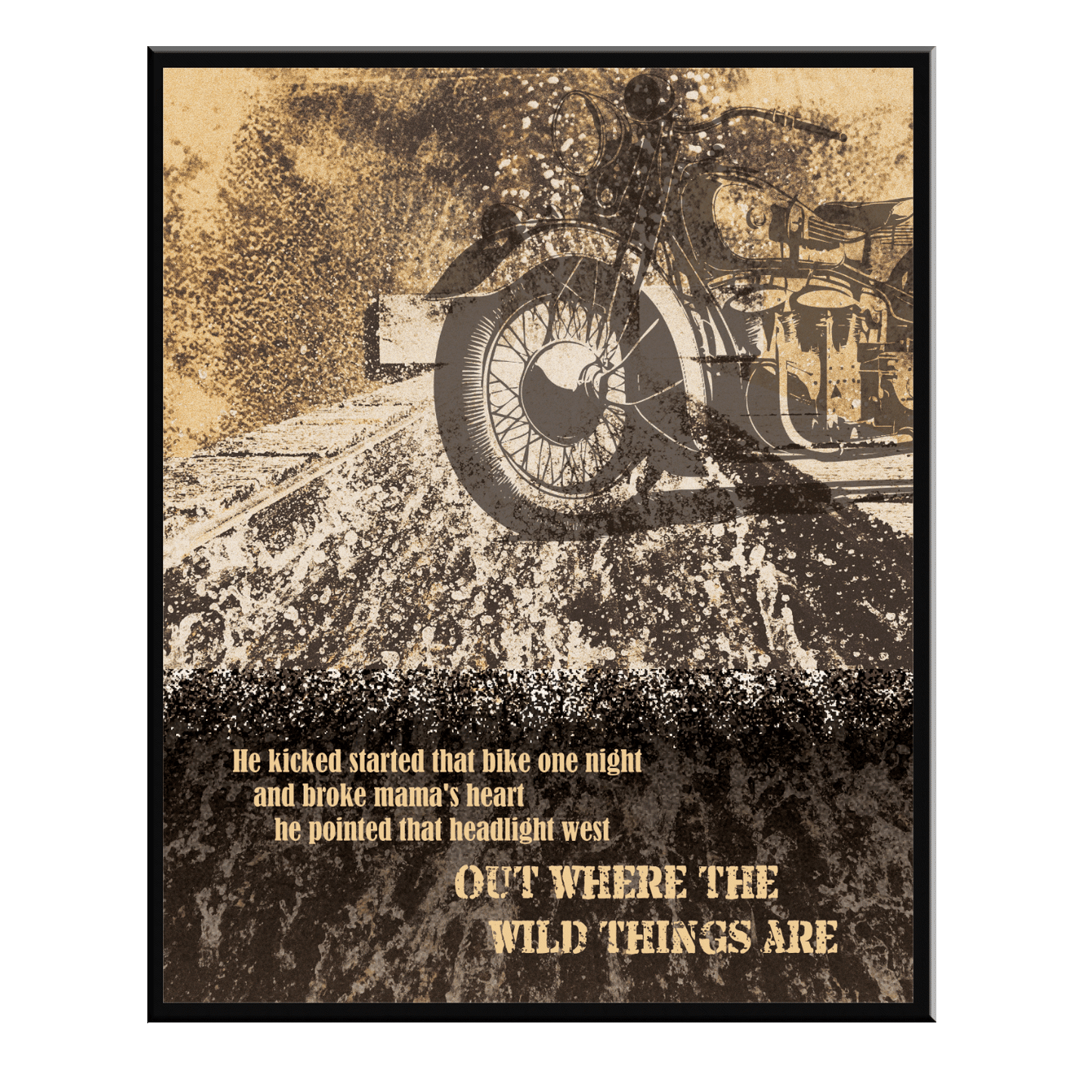 Where the Wild Things Are by Luke Combs - Song Lyric Country Rock Art Print