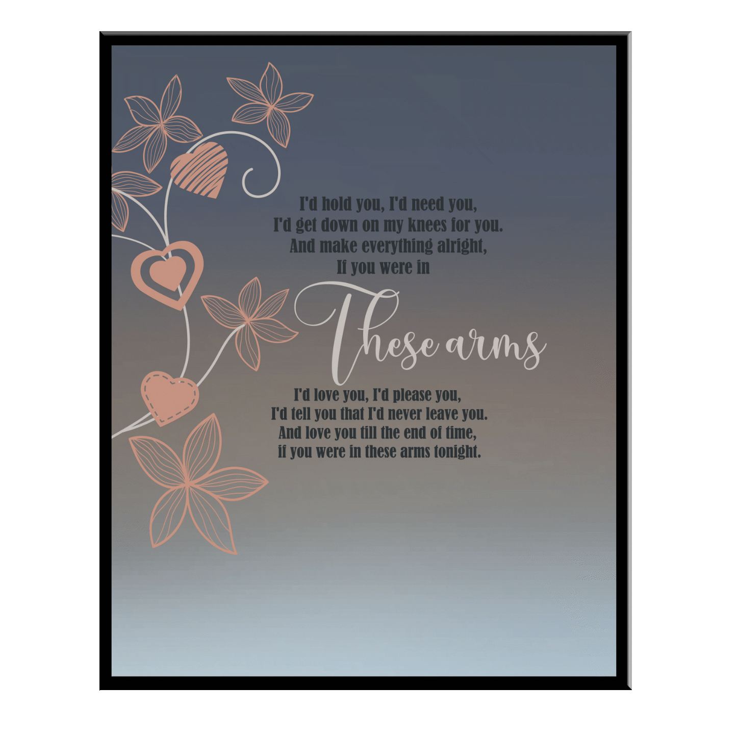 In These Arms Bon Jovi - Lyrically Inspired Song Music Wall Art Print Decor