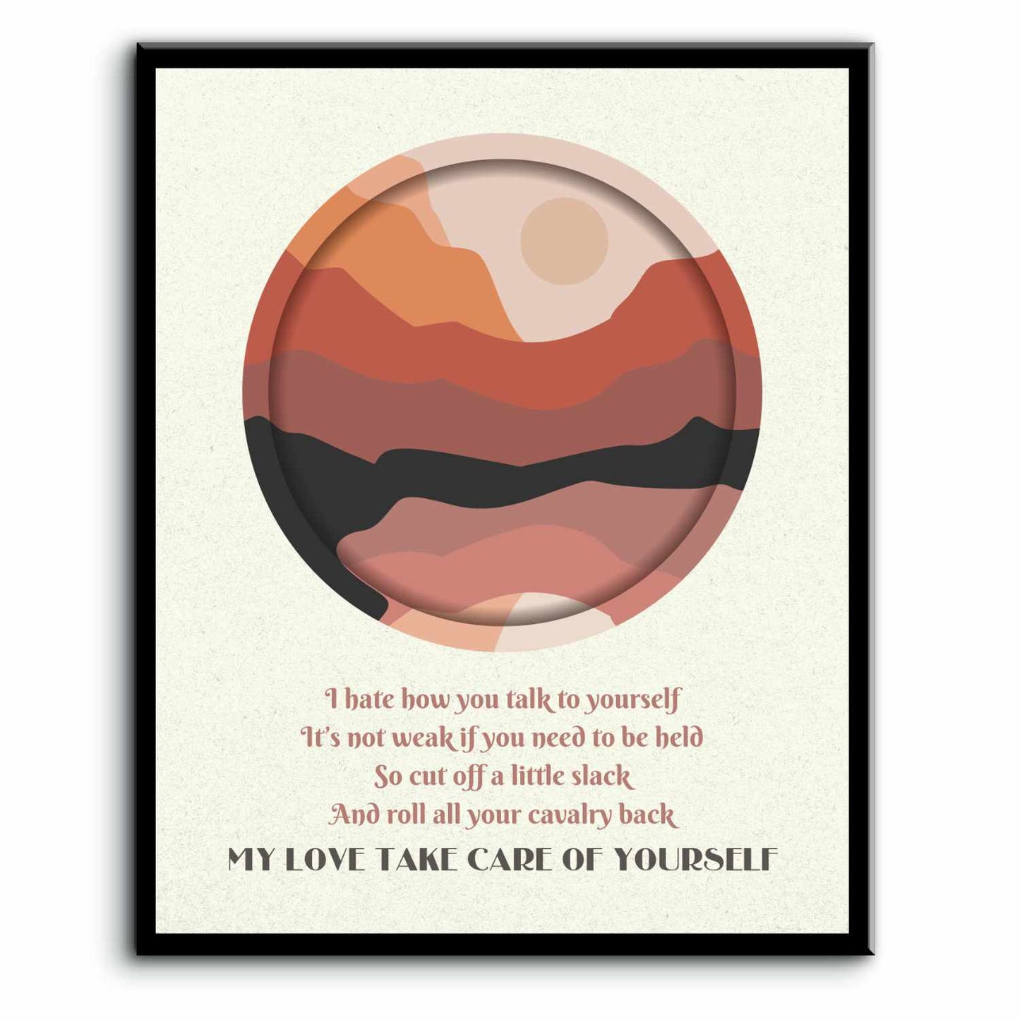 Take Care of Yourself by Maisie Peters - Pop Song Lyric Art Song Lyrics Art Song Lyrics Art 8x10 Plaque Mount