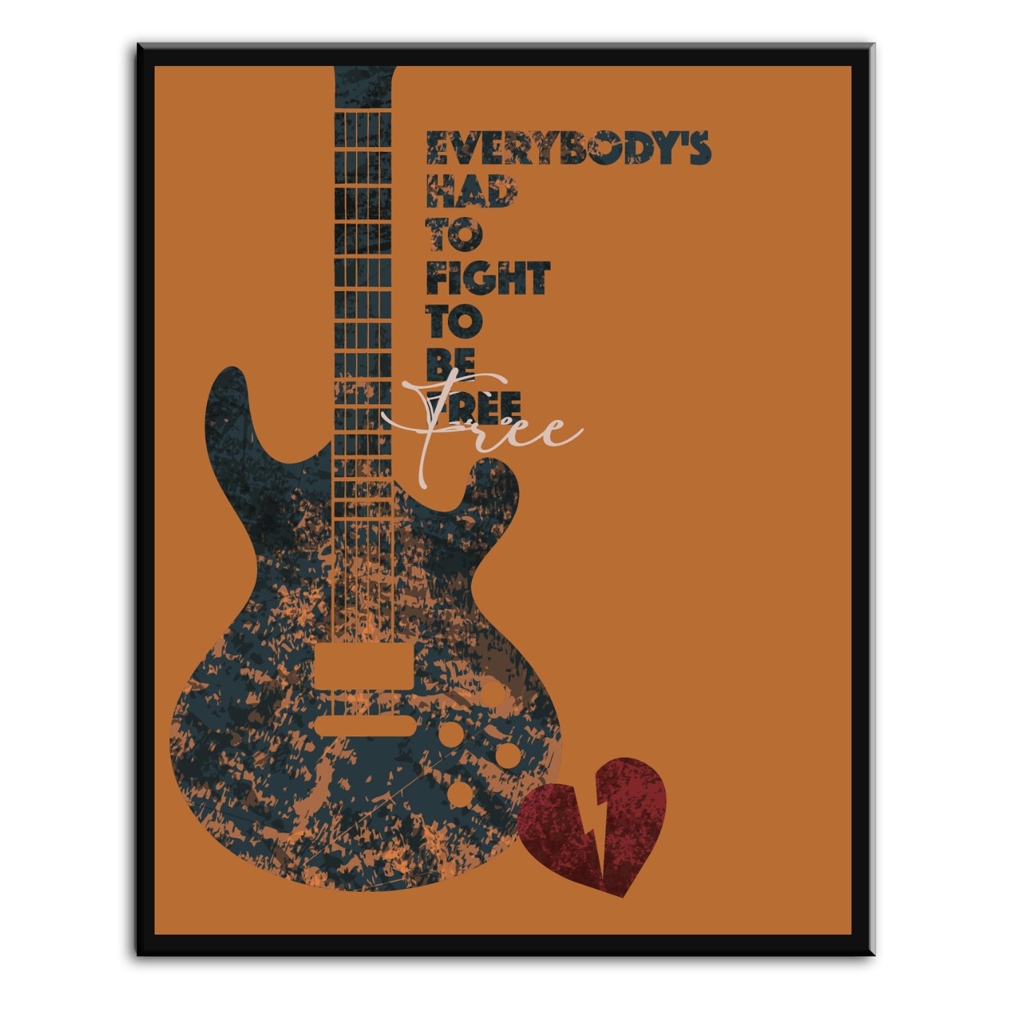 Refugee by Tom Petty - Rock Music Lyrical Poster Wall Art Print