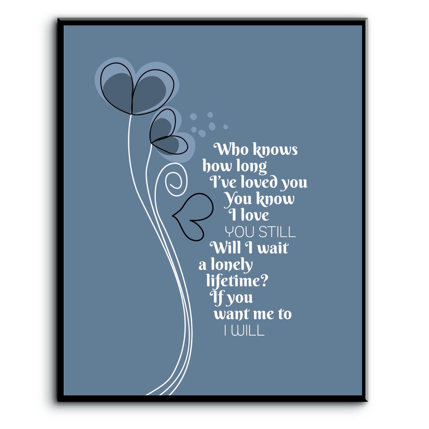 I Will by the Beatles - Song Lyrics Art Wedding Music Print