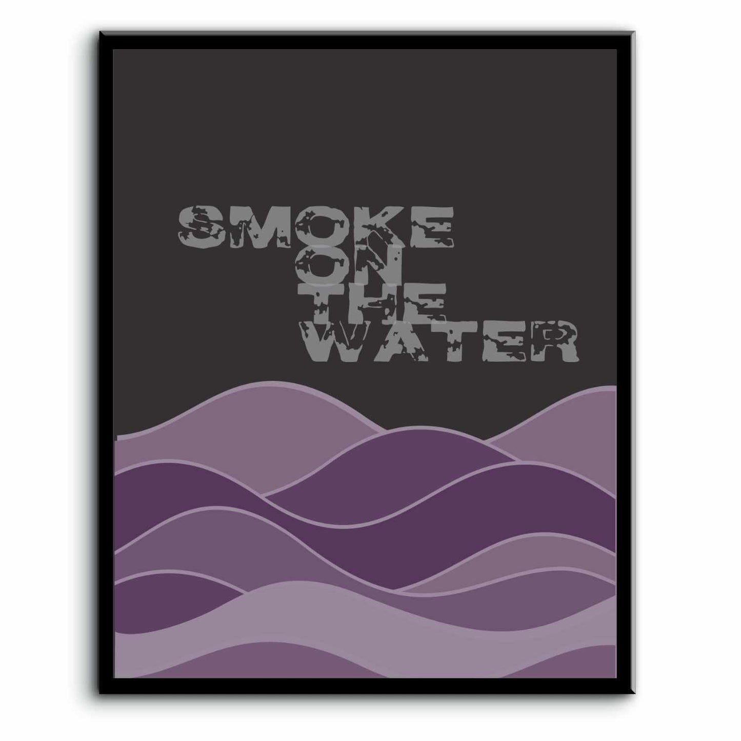 Smoke on the Water by Deep Purple - 70s Rock Song Print Song Lyrics Art Song Lyrics Art 8x10 Plaque Mount