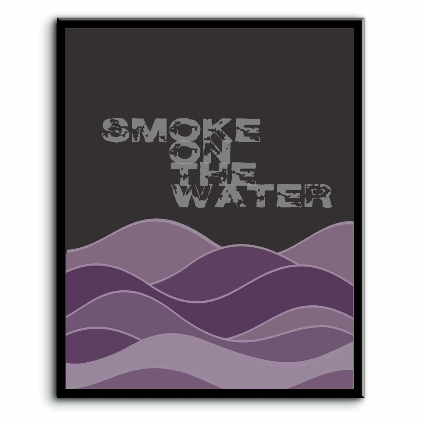 Smoke on the Water by Deep Purple - 70s Rock Song Print Song Lyrics Art Song Lyrics Art 8x10 Plaque Mount 