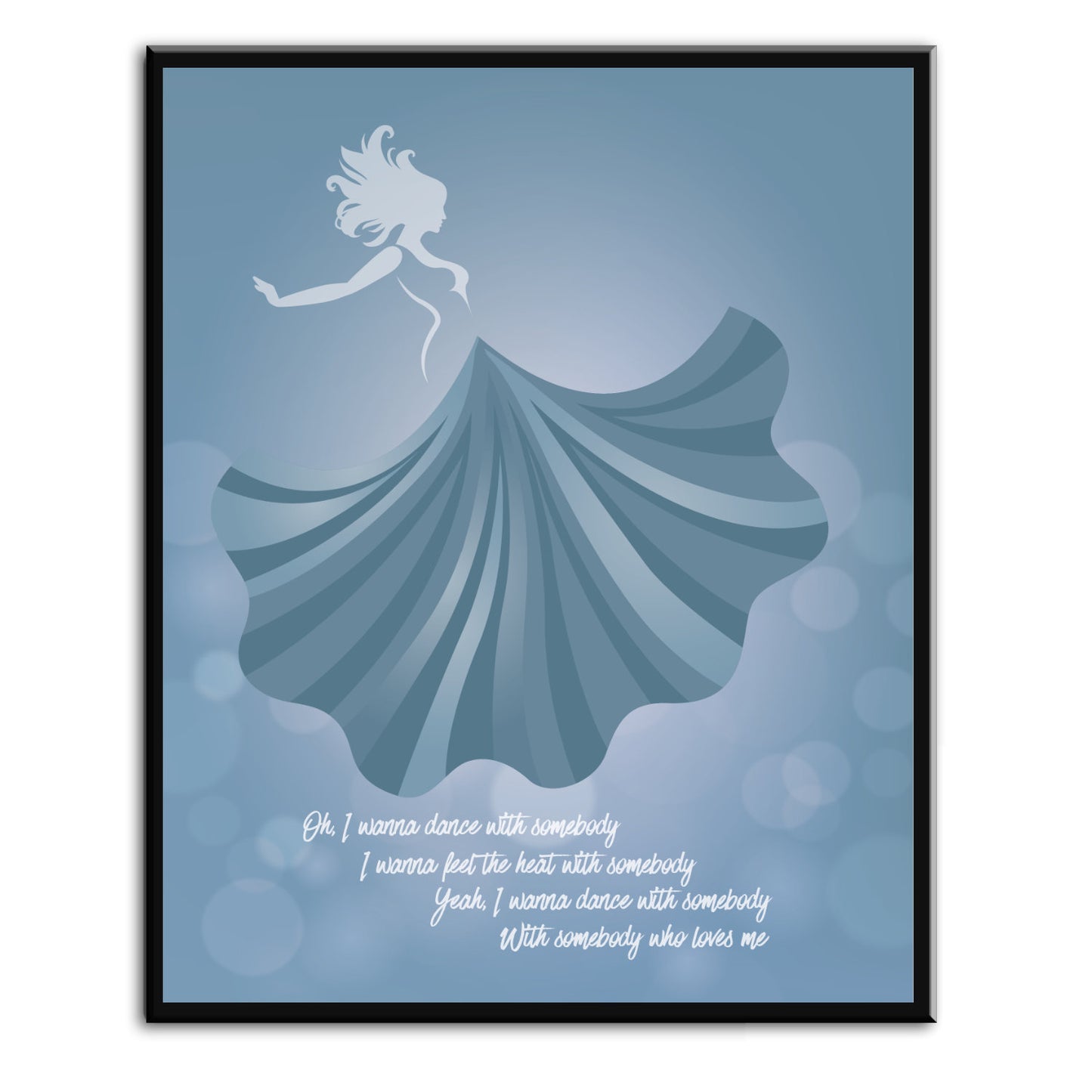 I Wanna Dance with Somebody by Whitney Houston - Song Lyric Music Art