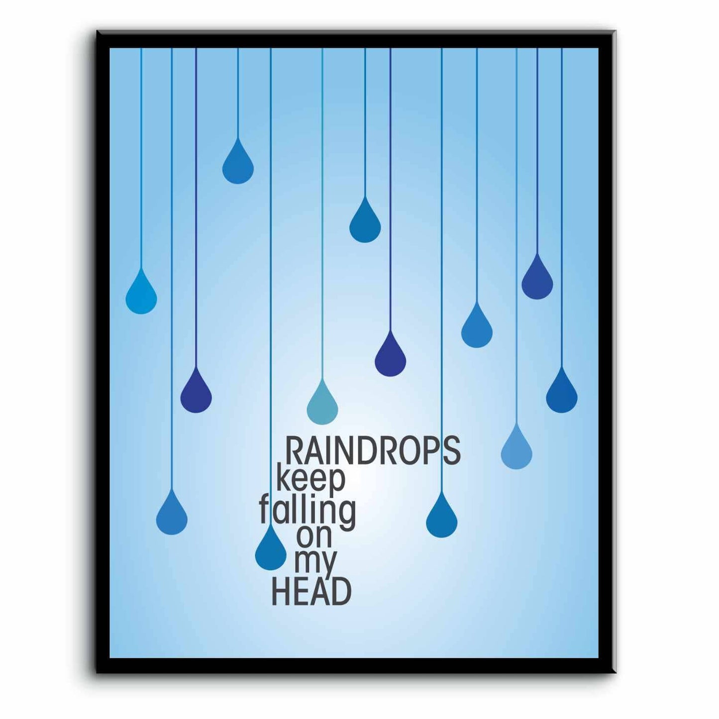 Raindrops Keep Falling on My Head by BJ Thomas - 70s Music Song Lyrics Art Song Lyrics Art 8x10 Plaque Mount