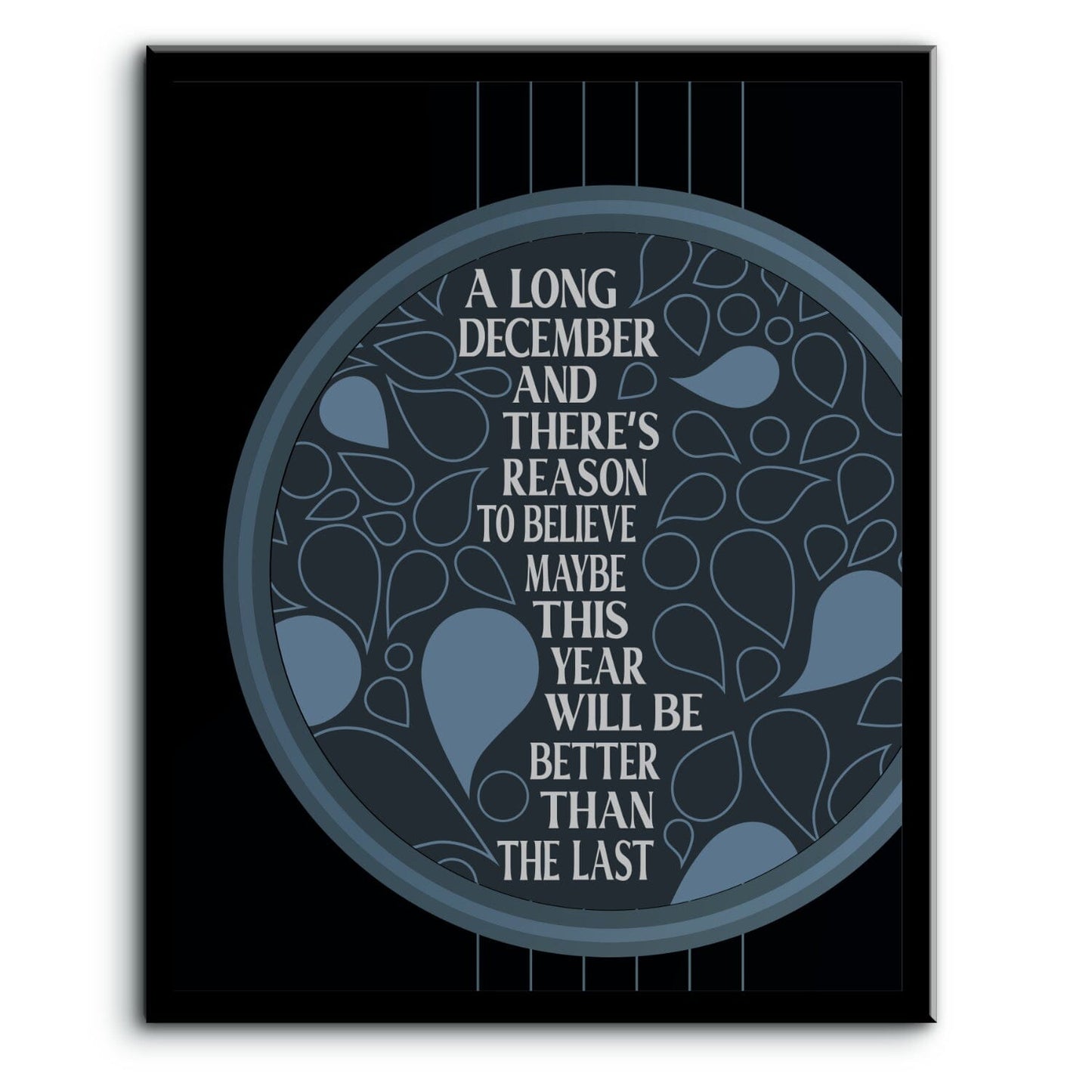 A Long December by the Counting Crows - Song Lyric Print Song Lyrics Art Song Lyrics Art 8x10 Plaque Mount