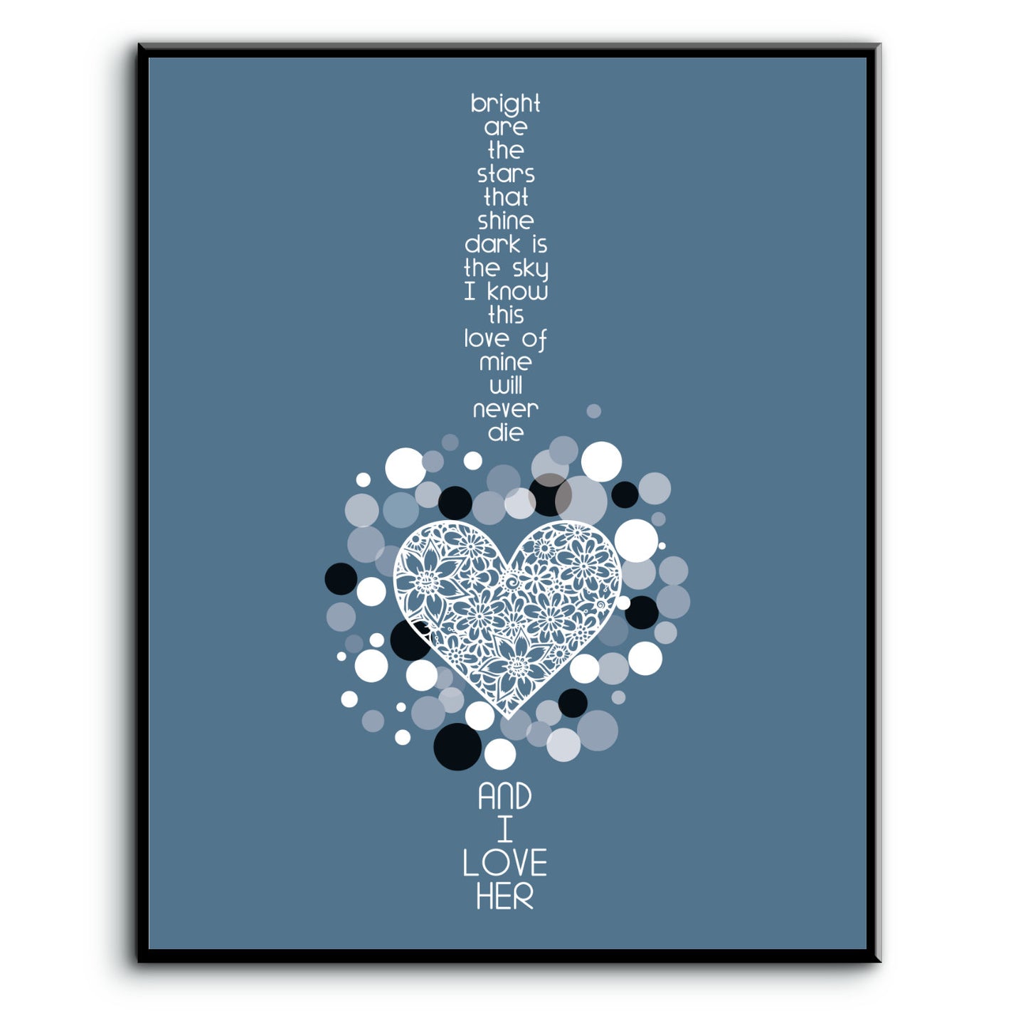 And I Love Her by the Beatles - Song Lyrics Wedding Art