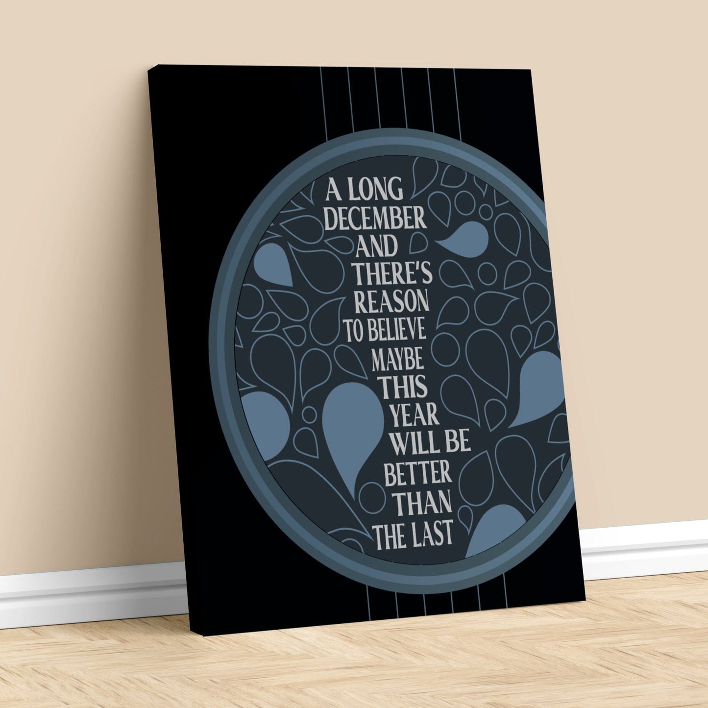 A Long December by the Counting Crows - Song Lyric Print Song Lyrics Art Song Lyrics Art 11x14 Canvas Wrap