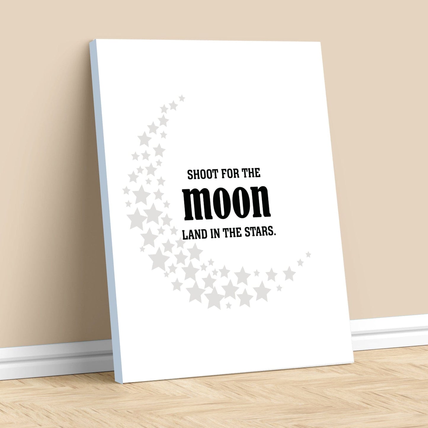 Shoot for the Moon, Land in the Stars - Wise and Witty Print Wise and Wiseass Quotes Song Lyrics Art 11x14 Canvas Wrap