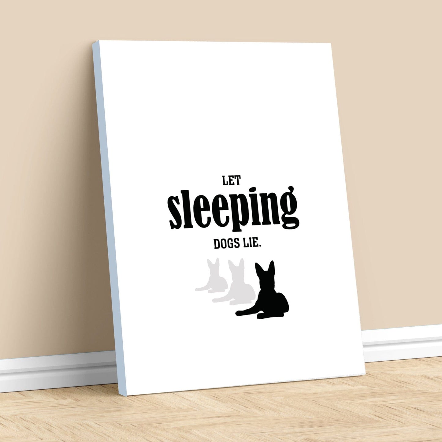 Let Sleeping Dogs Lie - Funny Wise and Witty Quote Wall Print Wise and Wiseass Quotes Song Lyrics Art 11x14 Canvas Wrap