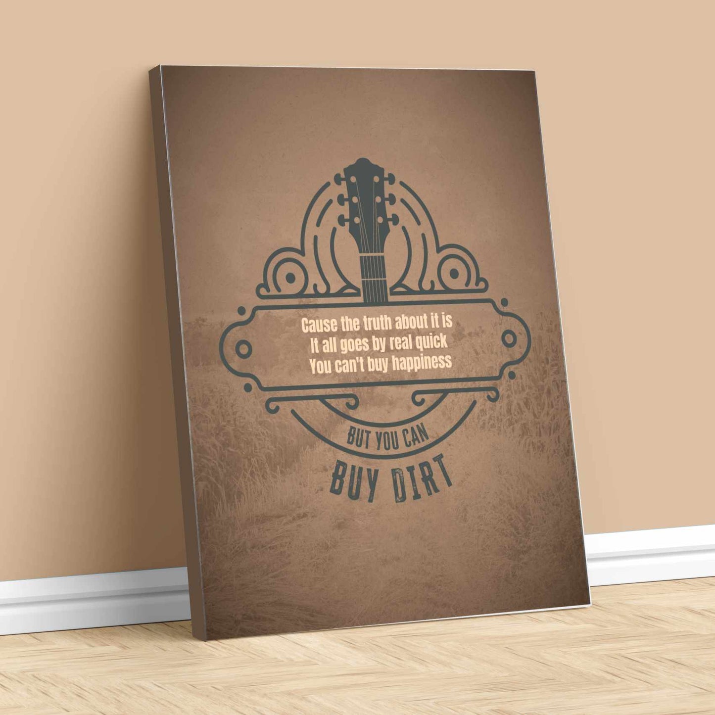 Buy Dirt by Jordan Davis - Pop Country Song Lyric Art Song Lyrics Art Song Lyrics Art 11x14 Canvas Wrap