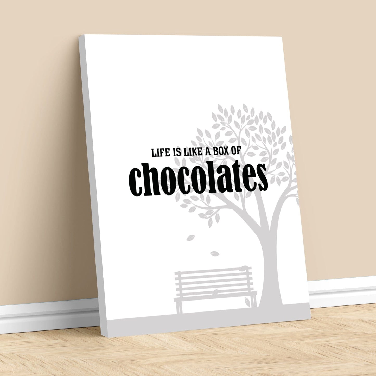 Life is Like a Box of Chocolates - Wise and Witty Quote Art Wise and Wiseass Quotes Song Lyrics Art 11x14 Canvas Wrap