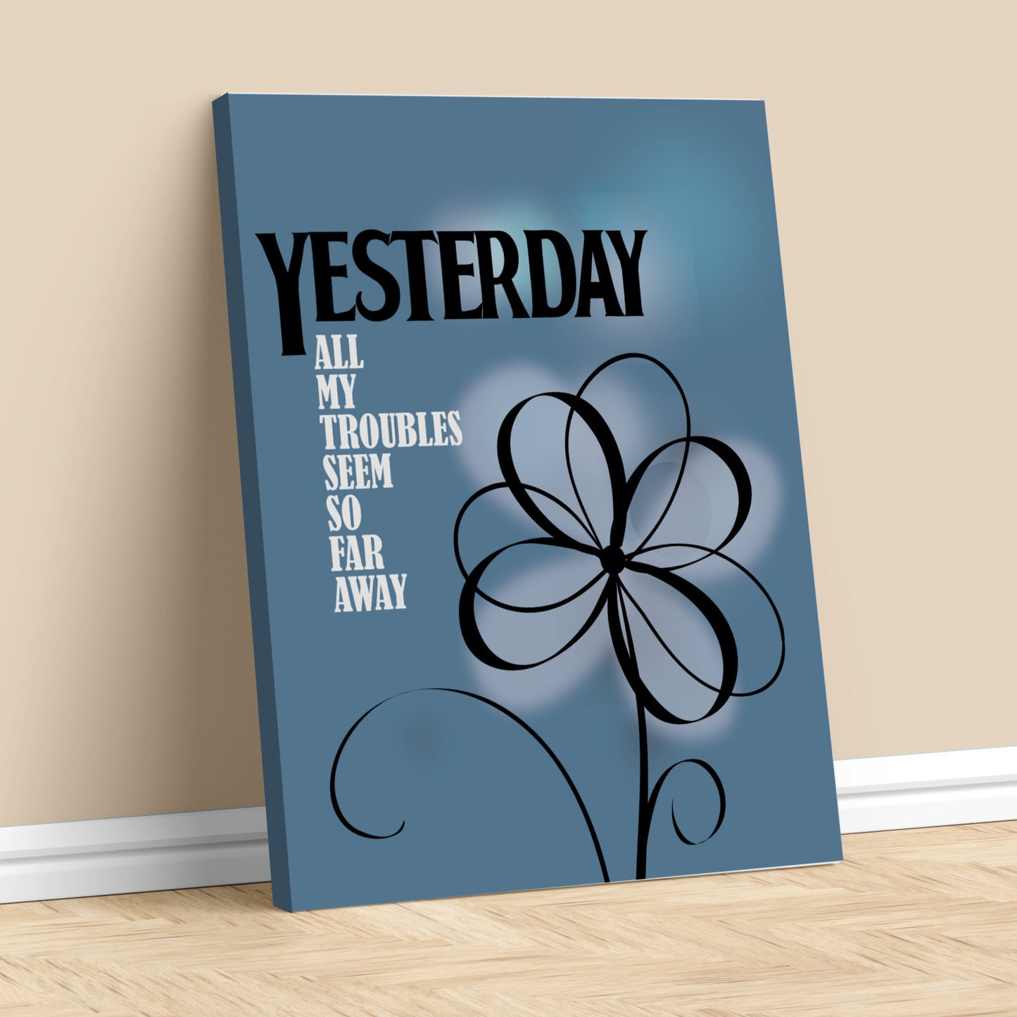 Yesterday by the Beatles - Print Decor Song Lyric Art