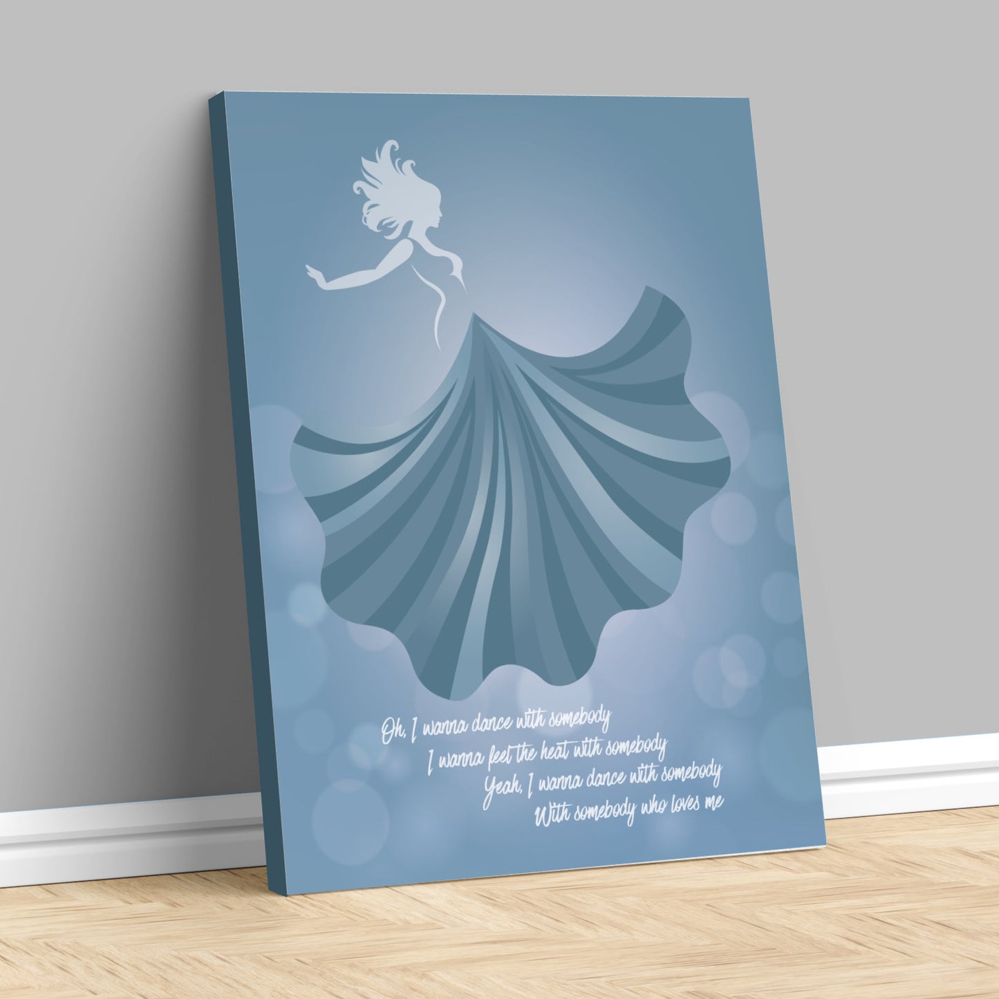 I Wanna Dance with Somebody by Whitney Houston - Song Lyric Music Art