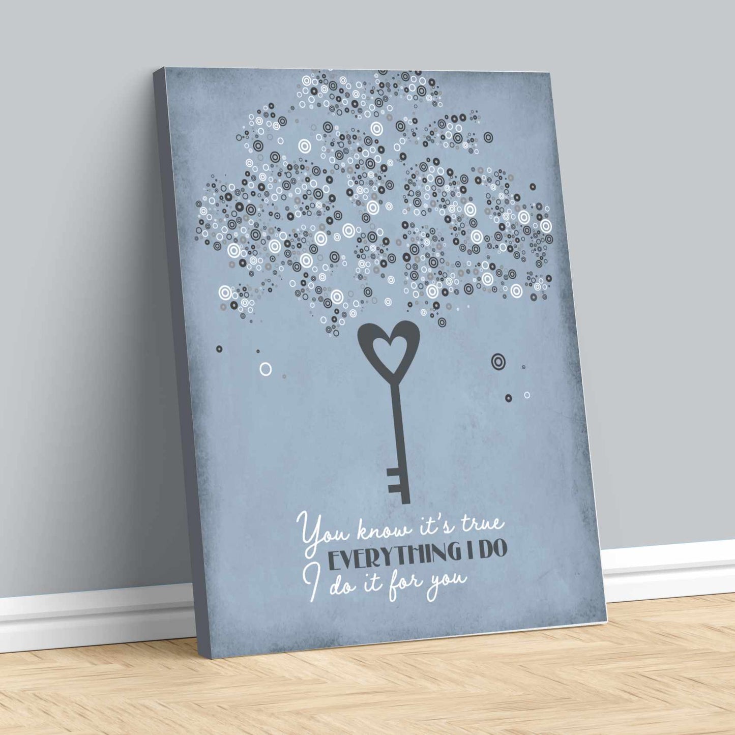 Everything I Do by Bryan Adam - Songs of Classic Rock Art Song Lyrics Art Song Lyrics Art 11x14 Canvas Wrap