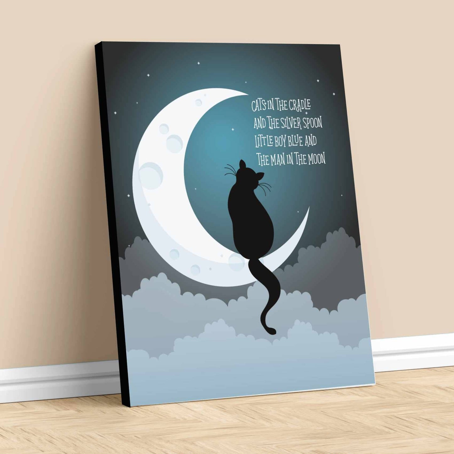 Cats in the Cradle by Harry Chapin - Children's 70s Lyric Art Song Lyrics Art Song Lyrics Art 11x14 Canvas Wrap