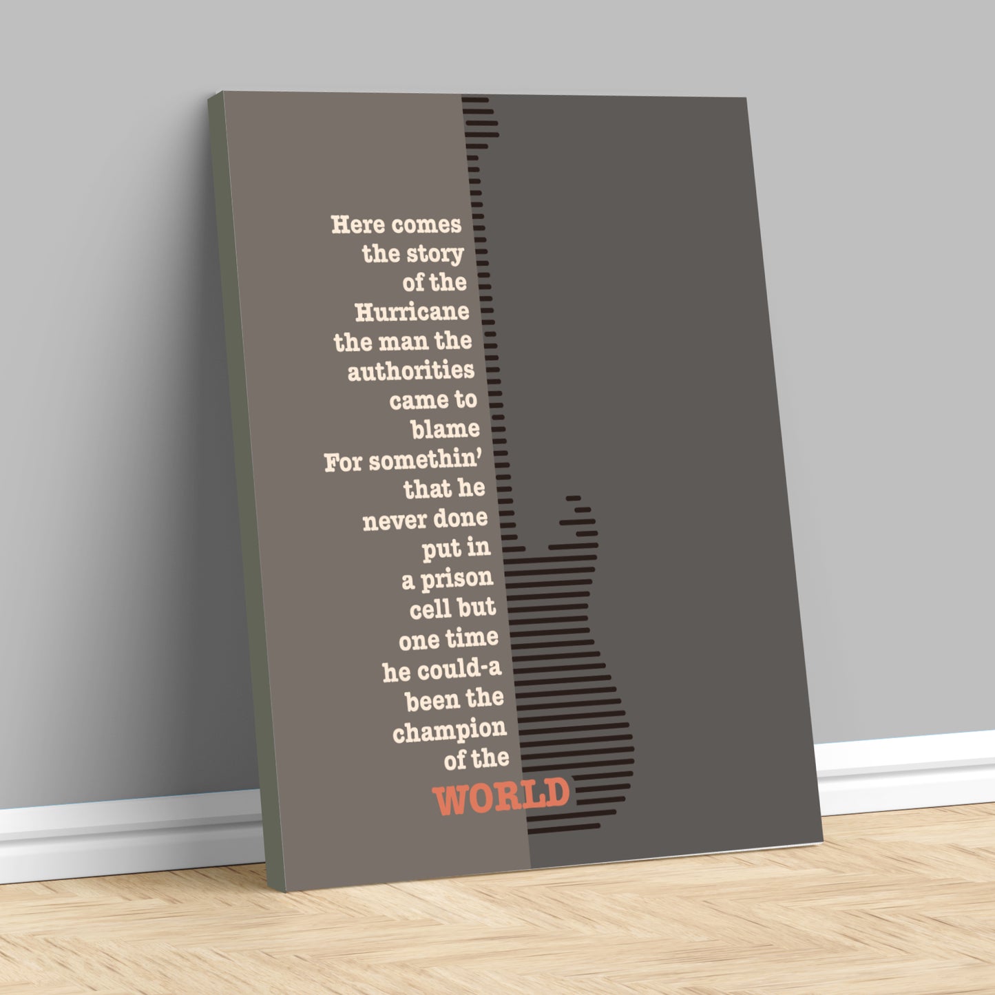 Hurricane by Bob Dylan - Song Lyric Art Print Rock Music