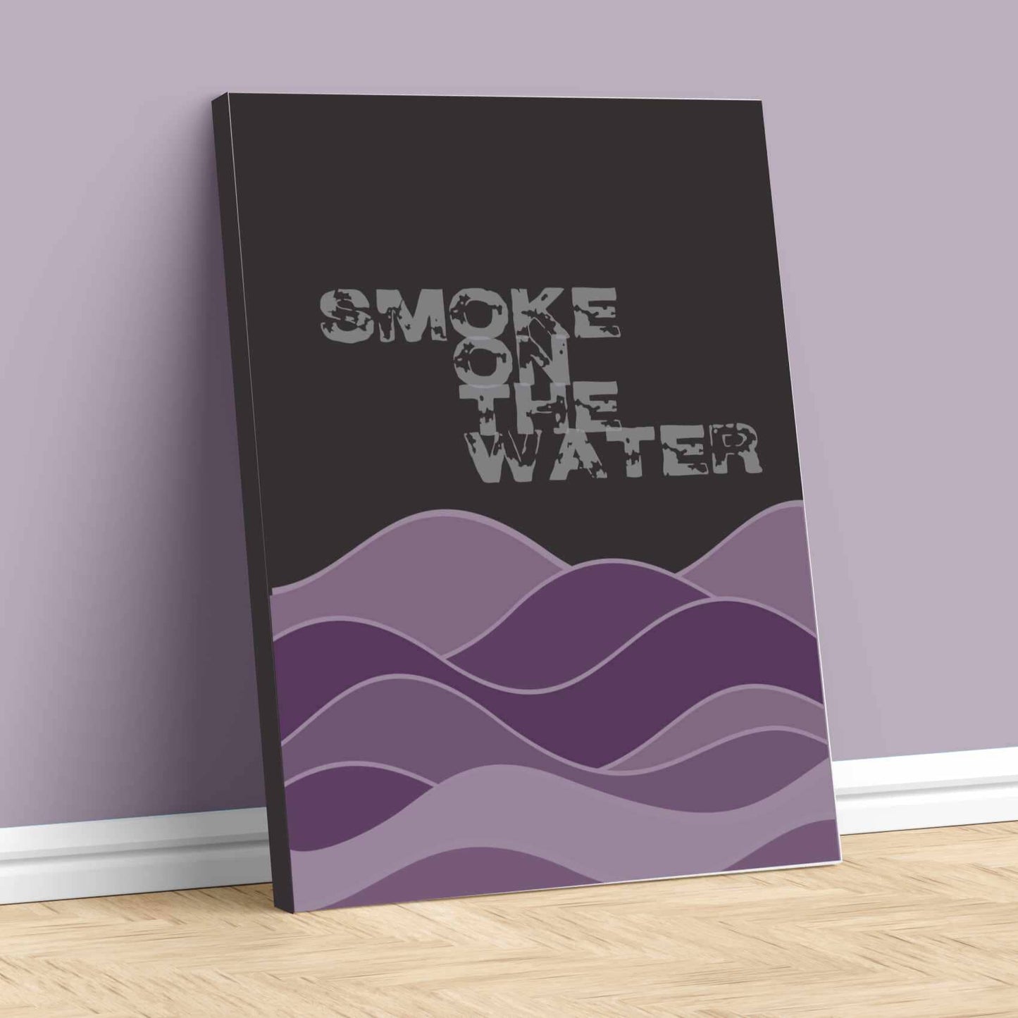 Smoke on the Water by Deep Purple - 70s Rock Song Print Song Lyrics Art Song Lyrics Art 11x14 Canvas Wrap 