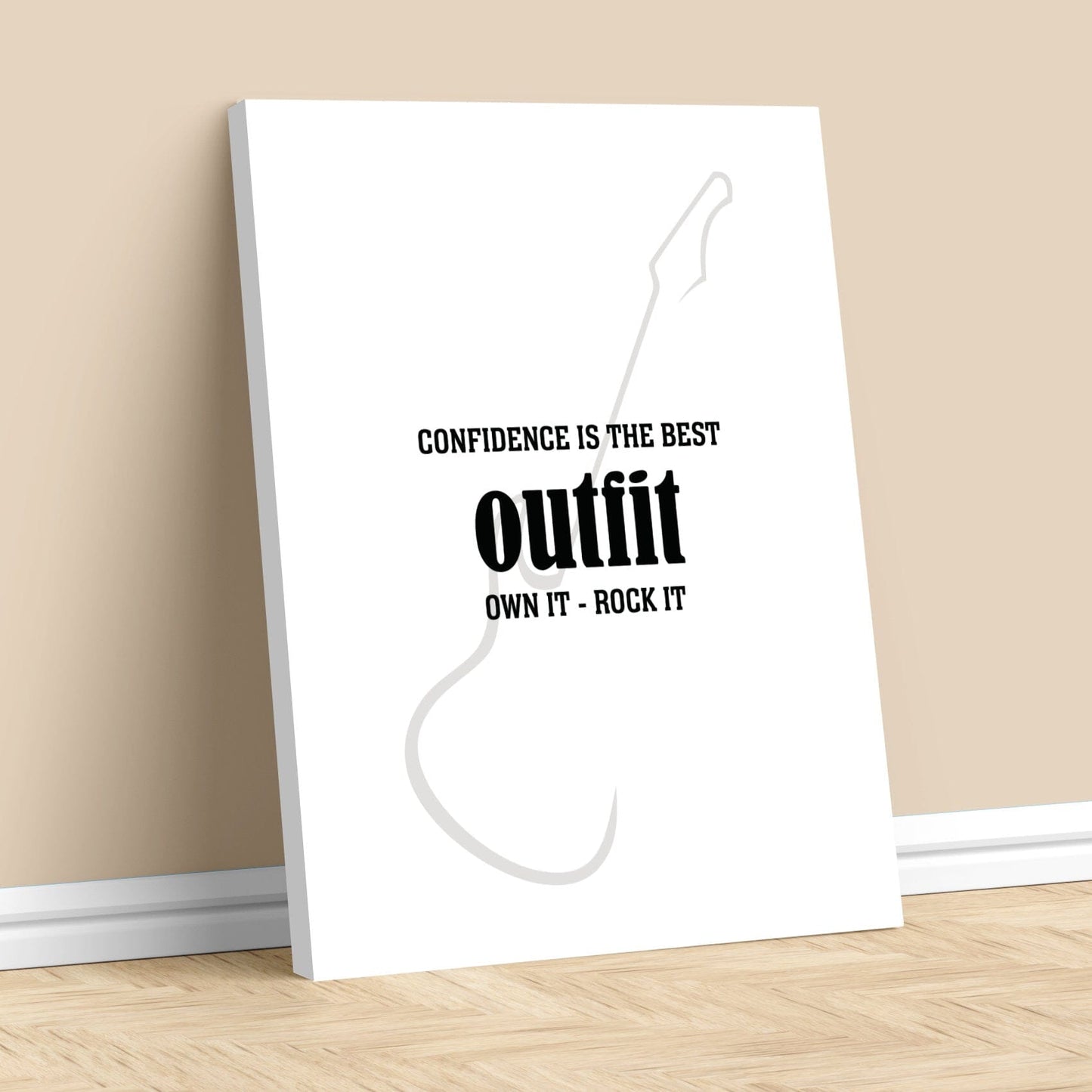 Wise & Witty Art - Confidence is the Best Outfit Own It Rock It Wise and Wiseass Quotes Song Lyrics Art 11x14 Canvas Wrap