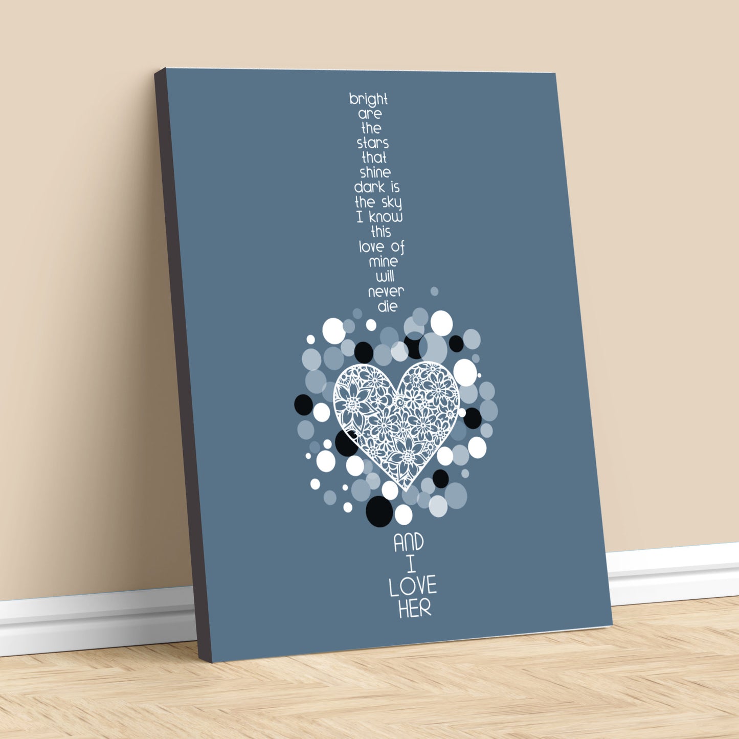 And I Love Her by the Beatles - Song Lyrics Wedding Art