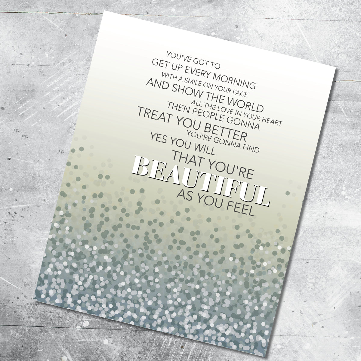 Beautiful by Carole King - 70s Love Song Lyrics Art Print