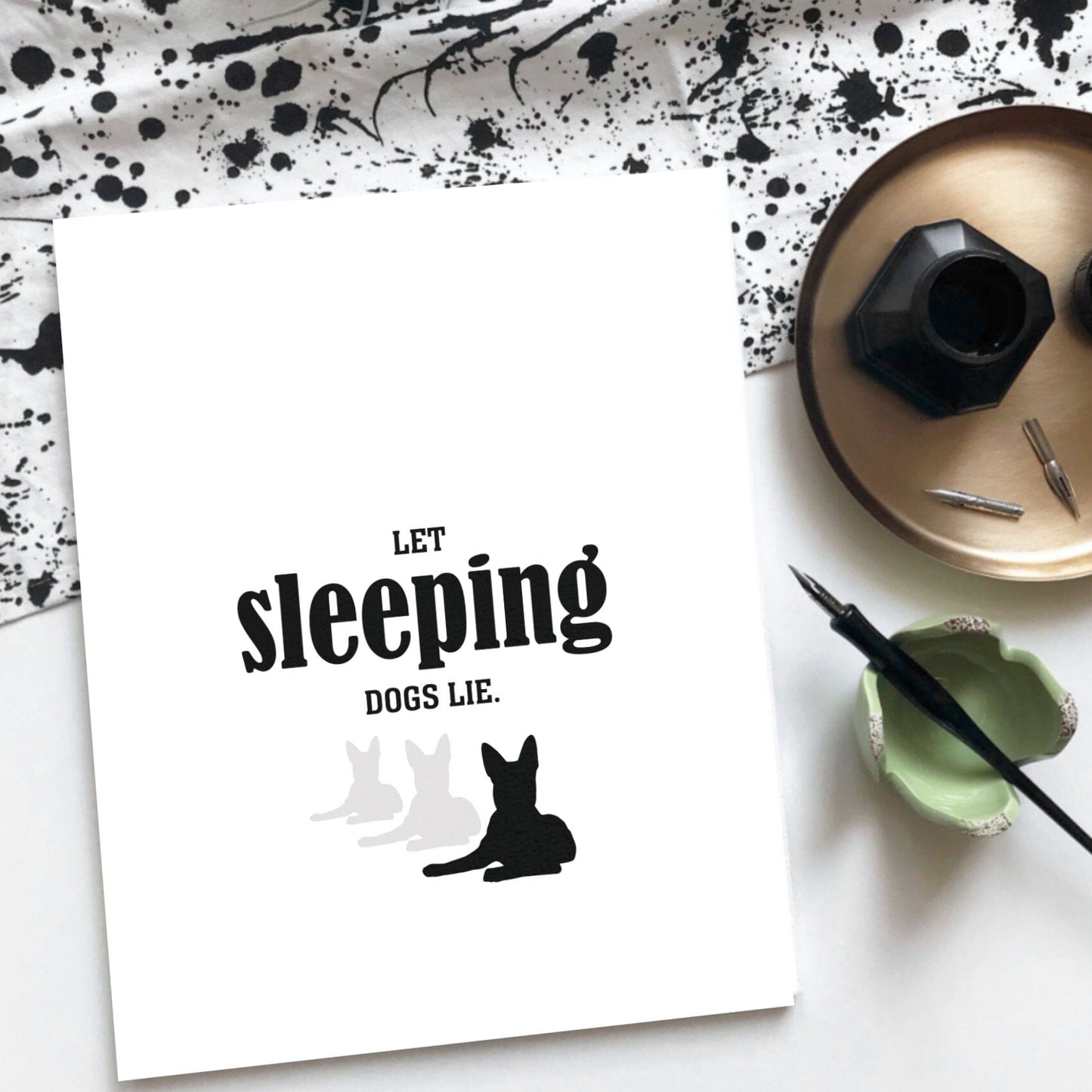 Let Sleeping Dogs Lie - Funny Wise and Witty Quote Wall Print Wise and Wiseass Quotes Song Lyrics Art 8x10 Print