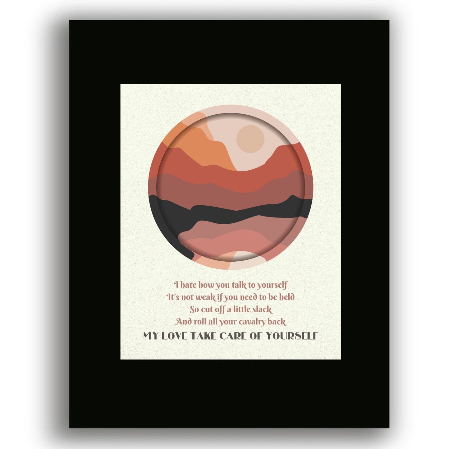 Take Care of Yourself by Maisie Peters - Pop Song Lyric Art Song Lyrics Art Song Lyrics Art 8x10 Black Matted Print