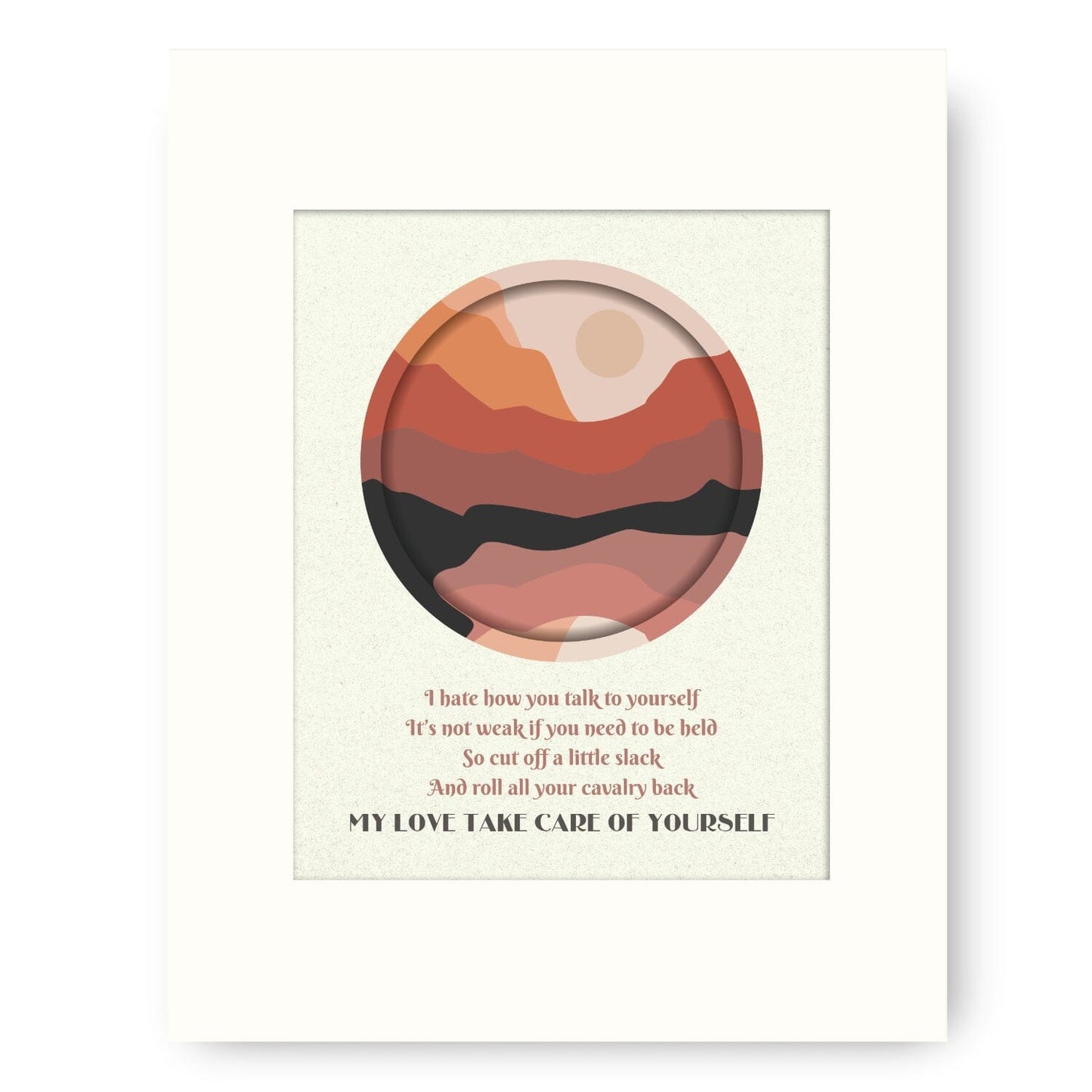 Take Care of Yourself by Maisie Peters - Pop Song Lyric Art Song Lyrics Art Song Lyrics Art 8x10 White Matted Print
