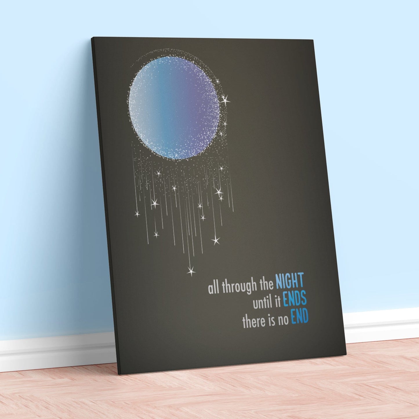 All Through the Night by Cyndi Lauper - Song Lyric Art Print Song Lyrics Art Song Lyrics Art 11x14 Canvas Wrap