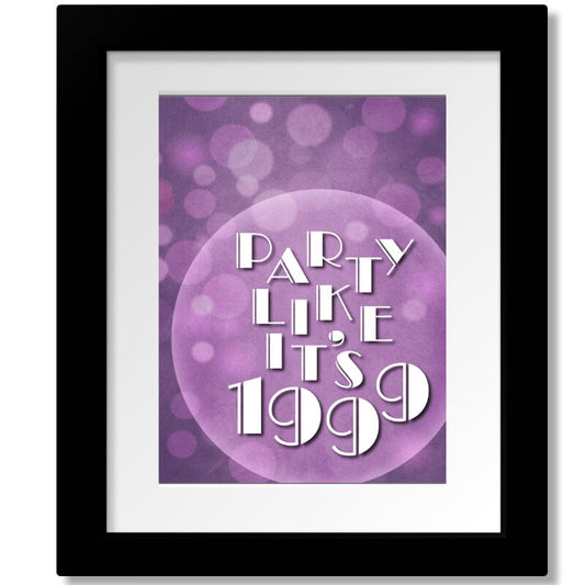 1999 by Prince - Song Lyrics Art Print Inspired Music Poster Song Lyrics Art Song Lyrics Art 8x10 Matted and Framed Print