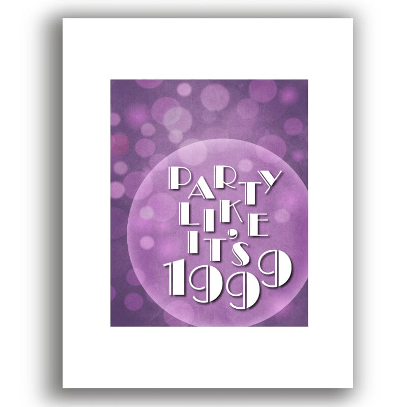 1999 by Prince - Song Lyrics Art Print Inspired Music Poster Song Lyrics Art Song Lyrics Art 8x10 White Matted Print
