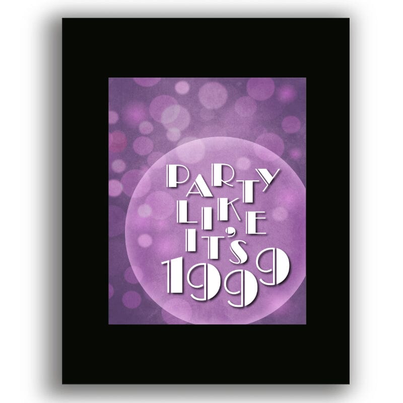 1999 by Prince - Song Lyrics Art Print Inspired Music Poster Song Lyrics Art Song Lyrics Art 8x10 Black Matted Print