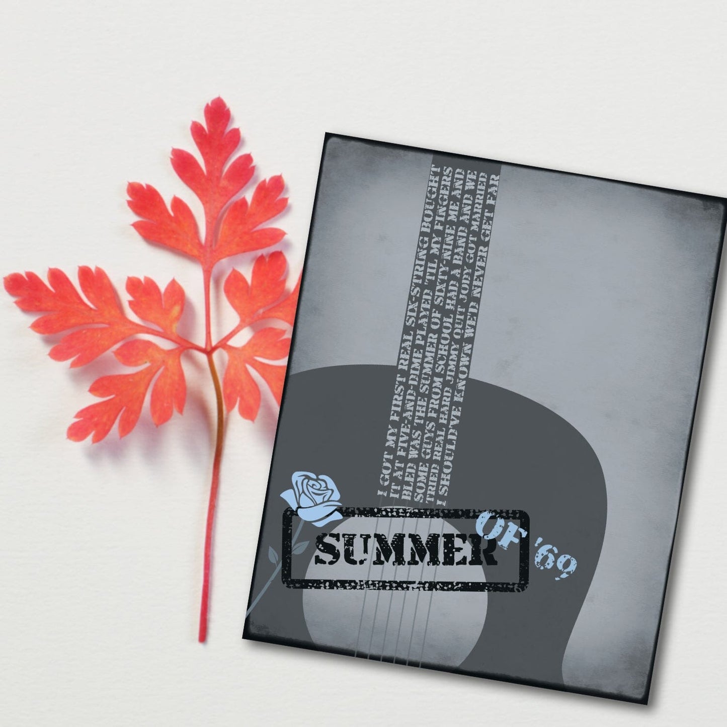 Summer of '69 by Bryan Adam - Lyric Inspired Song Lyric Art Song Lyrics Art Song Lyrics Art 8x10 Unframed Print